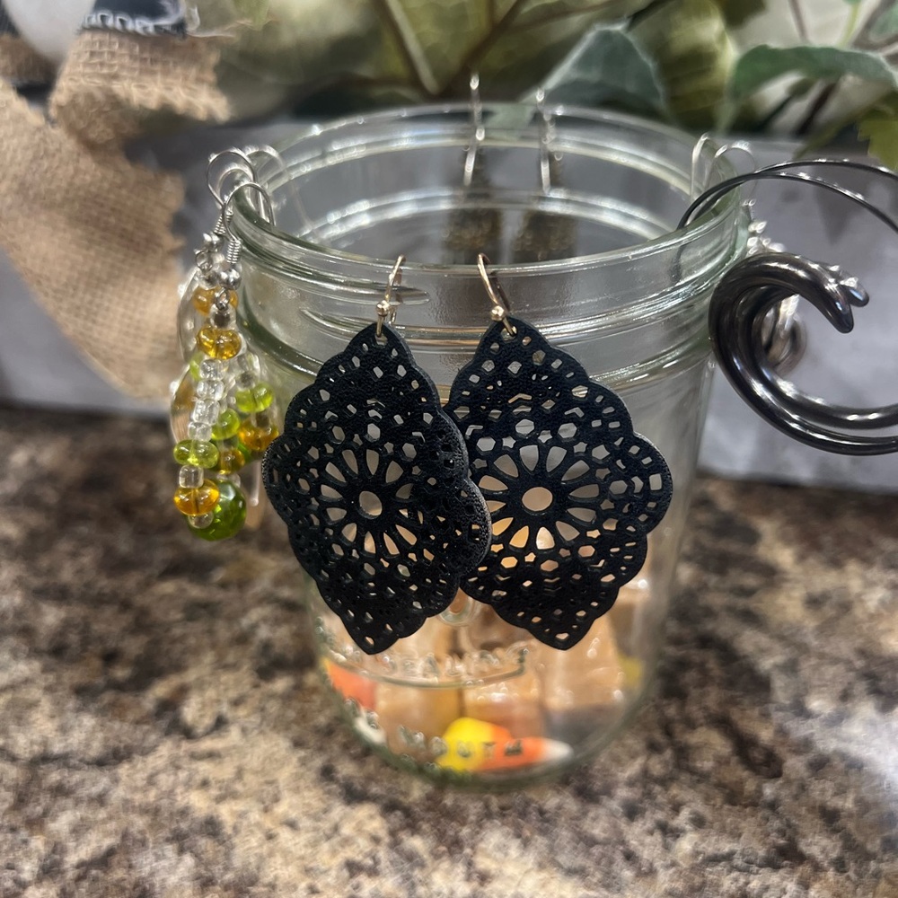 Black Lace Earrings